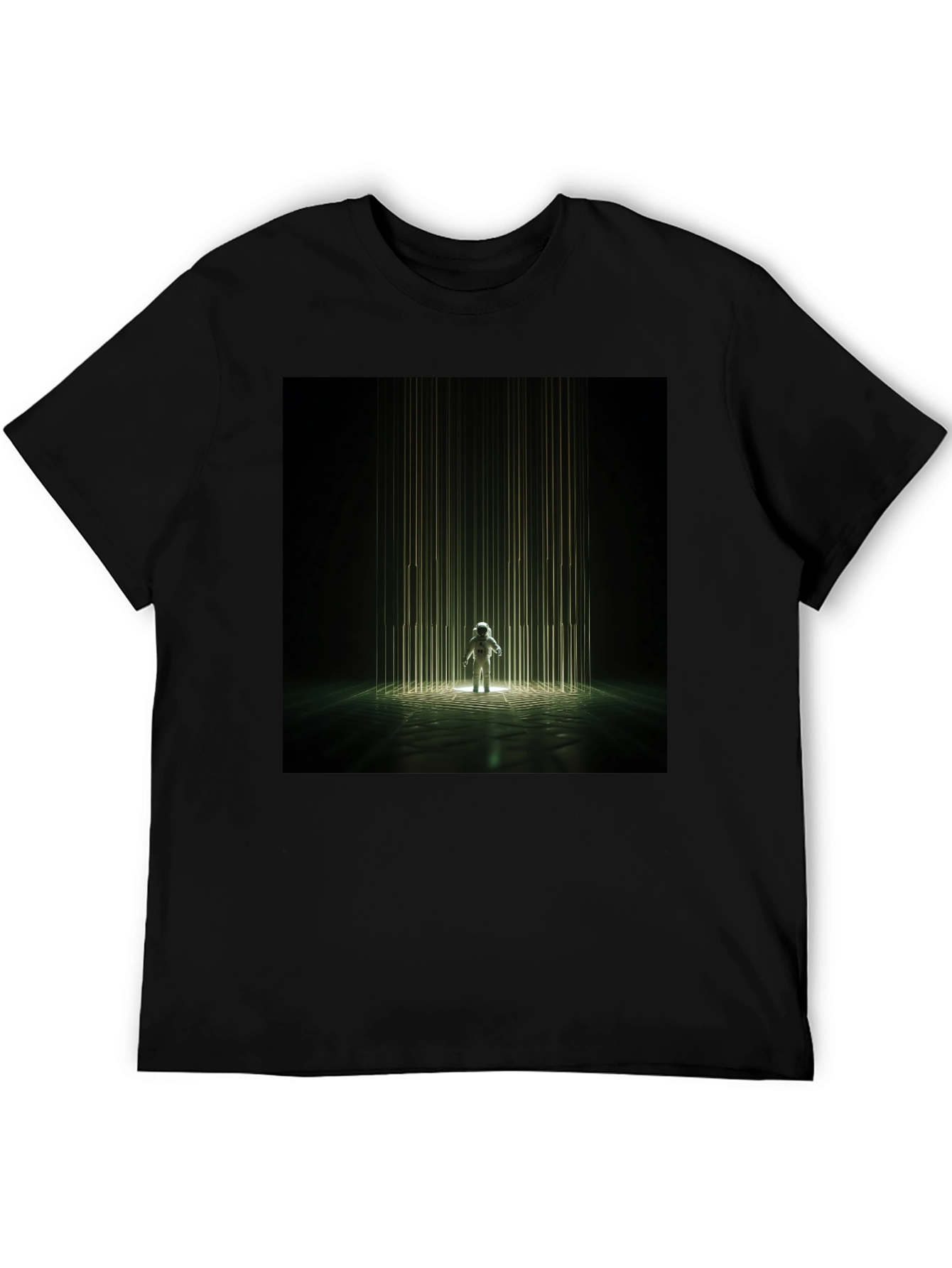 Astronaut Beam Black T-Shirt