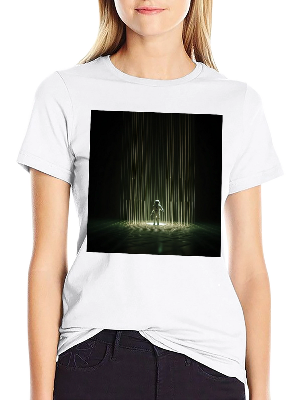 Astronaut Beam Black T-Shirt