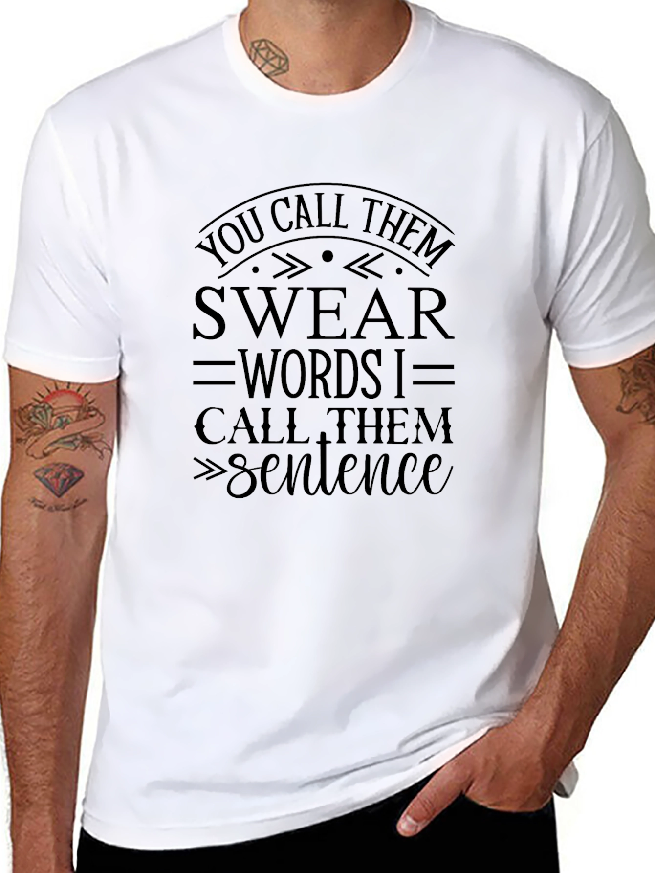Swear Words Sentence Funny Black T-Shirt