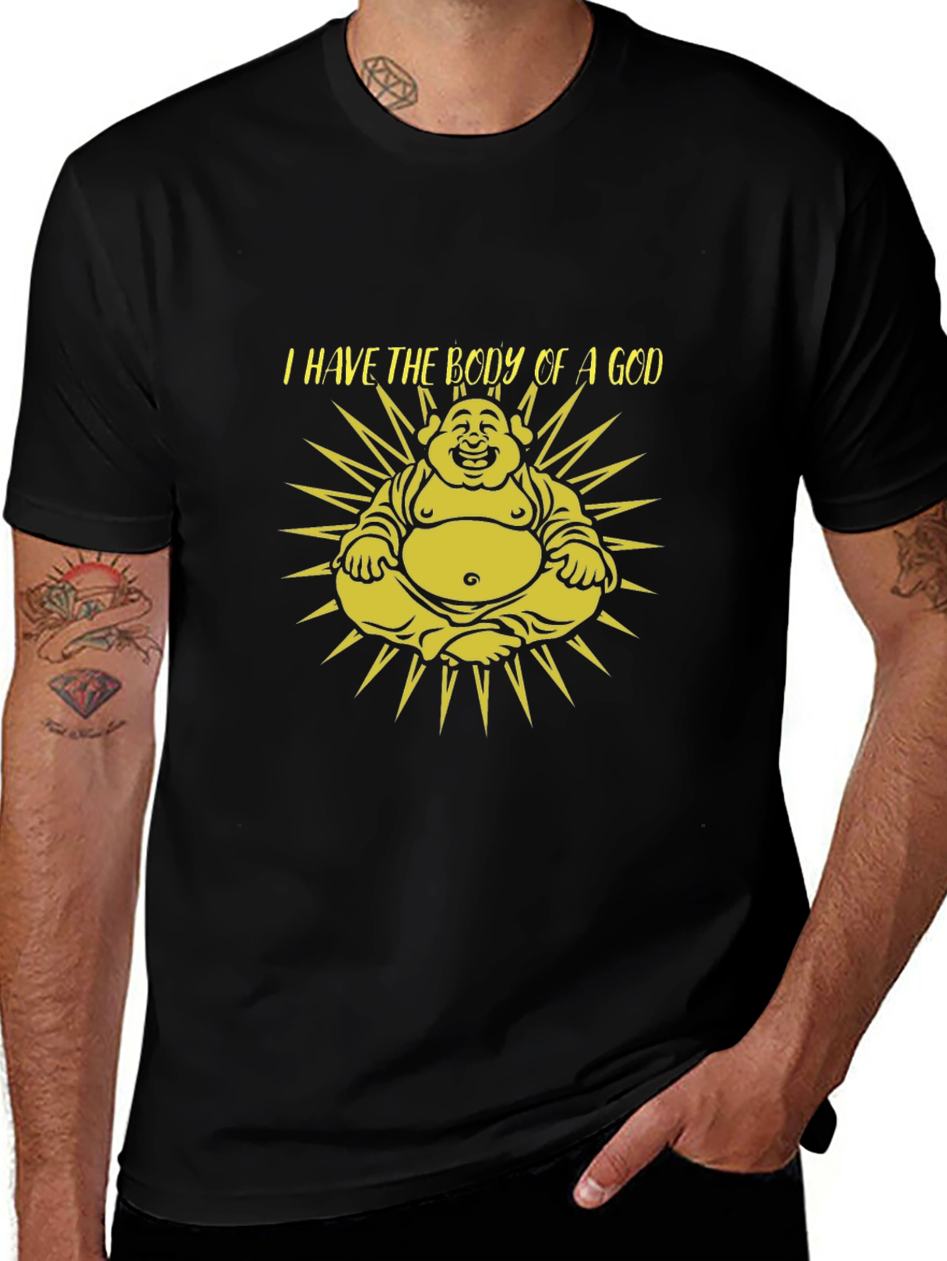 Funny Buddha T-Shirt: I Have the Body of a God Tee