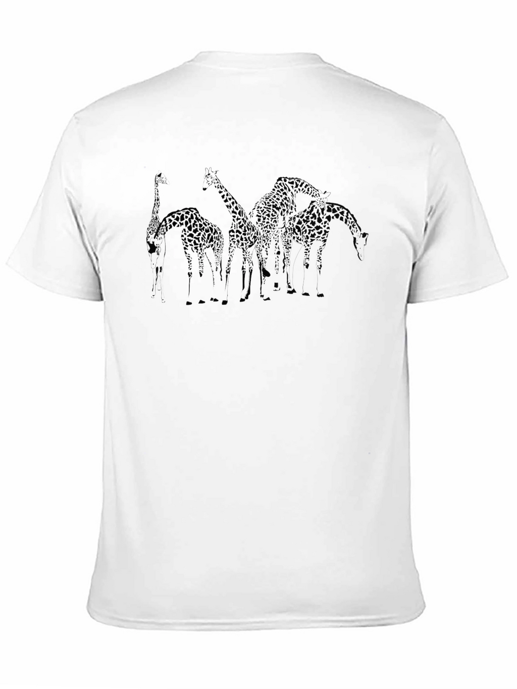 Mens Black Giraffe Graphic T-Shirt