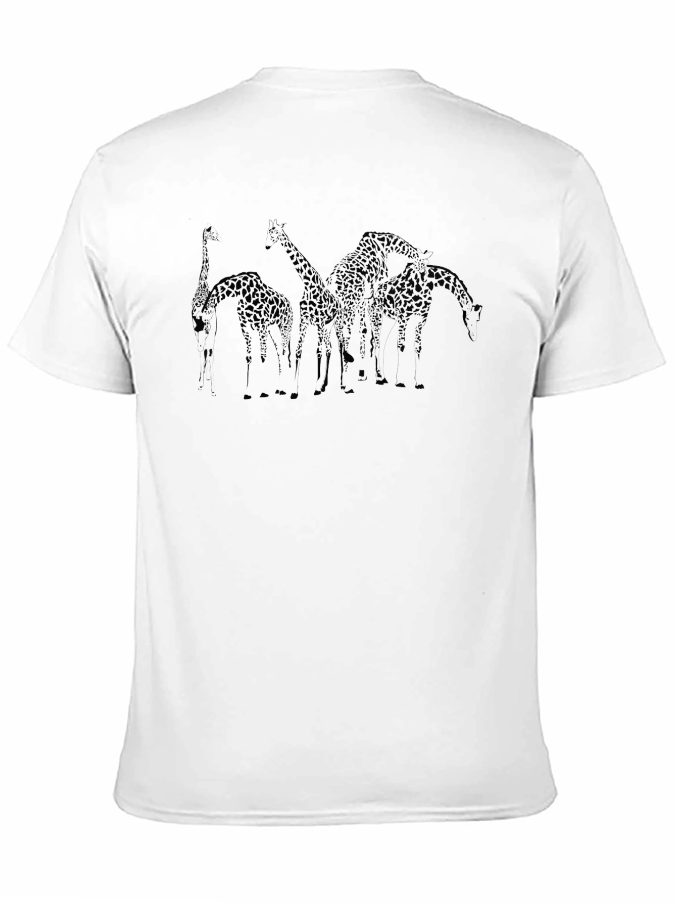 Mens Black Giraffe Graphic T-Shirt