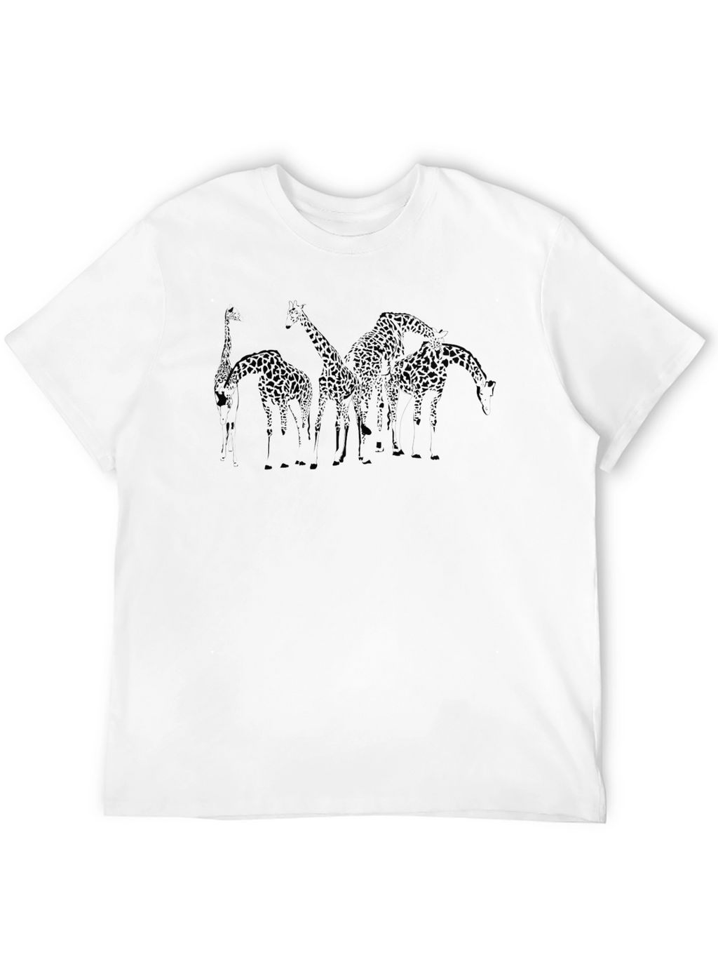 Mens Black Giraffe Graphic T-Shirt