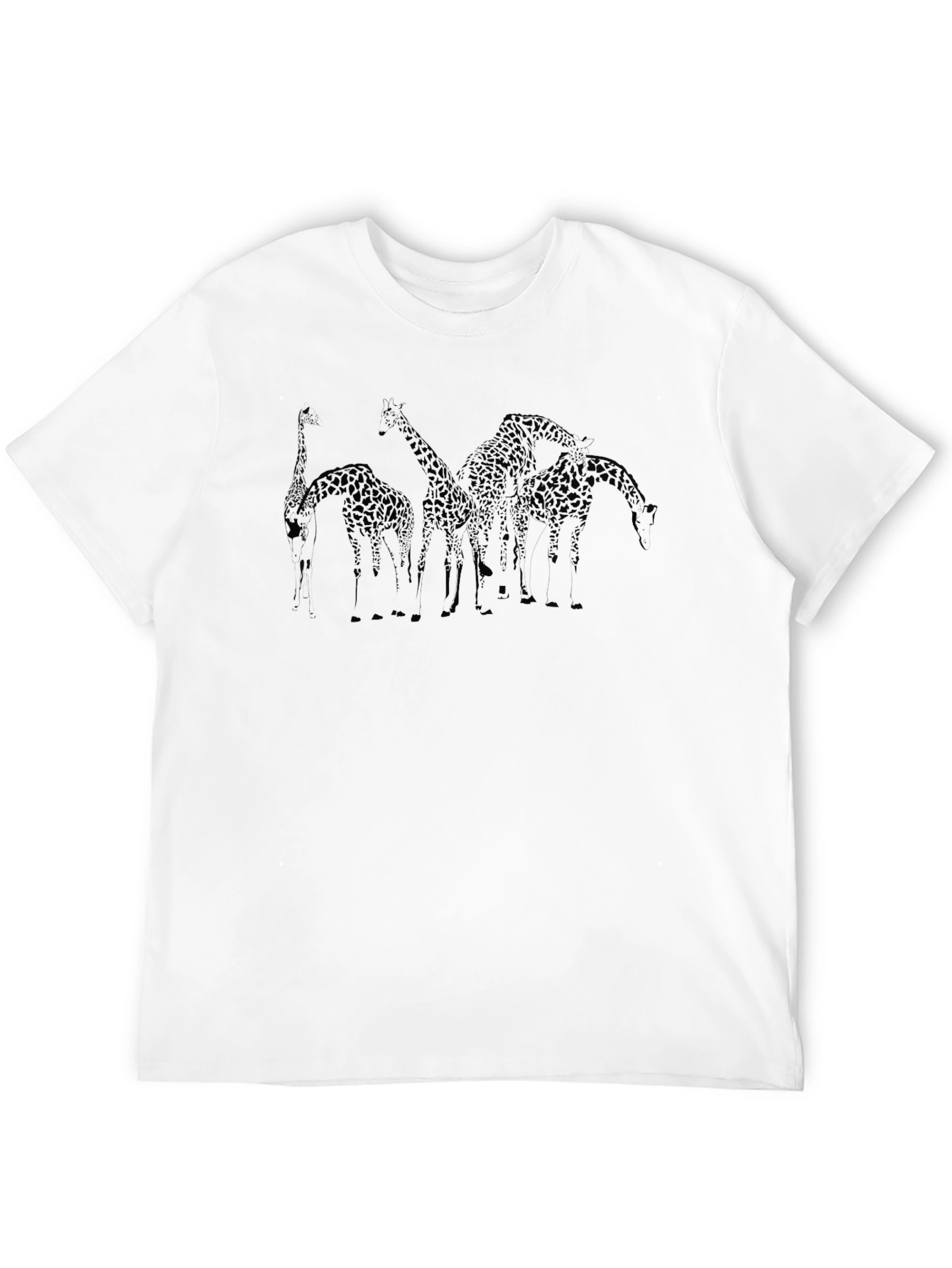 Mens Black Giraffe Graphic T-Shirt
