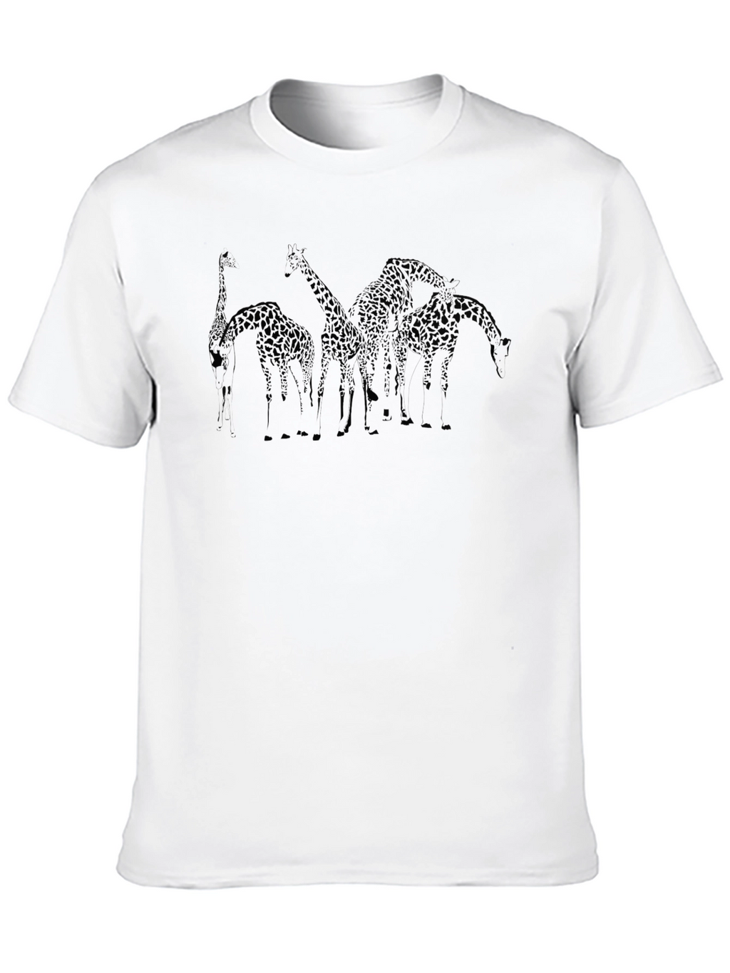 Mens Black Giraffe Graphic T-Shirt
