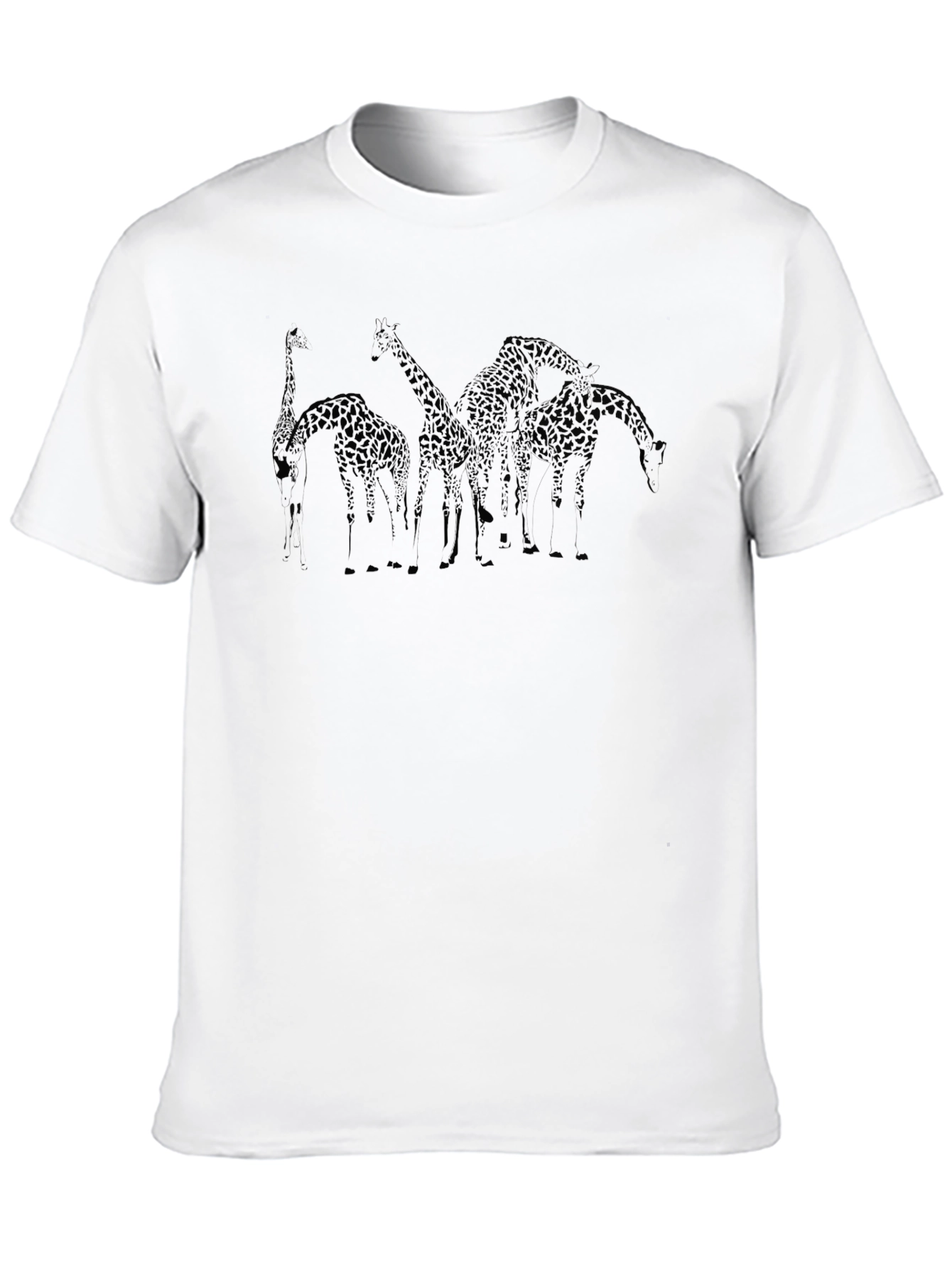 Mens Black Giraffe Graphic T-Shirt