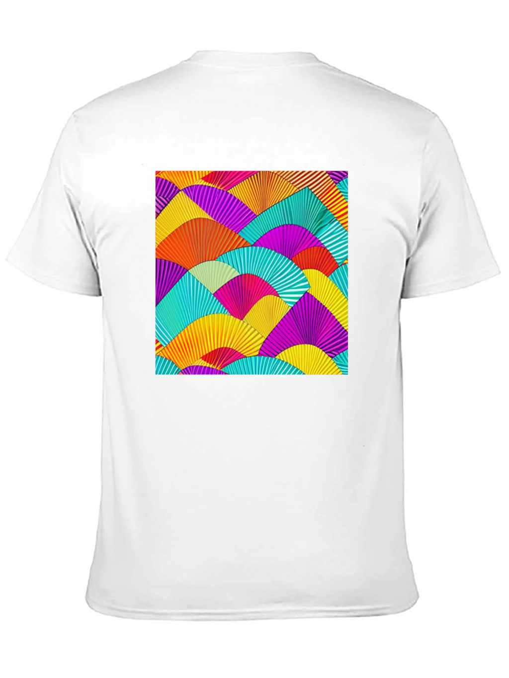 Vibrant Fan Pattern Black T-Shirt