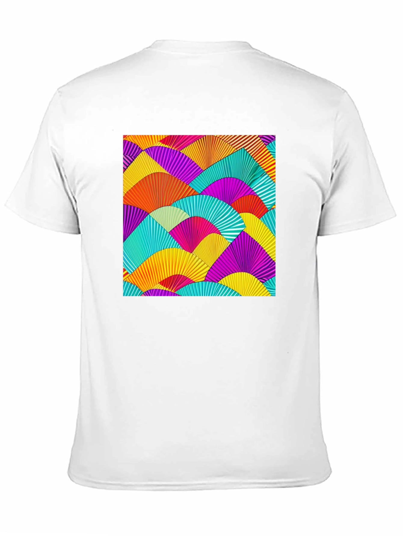 Vibrant Fan Pattern Black T-Shirt