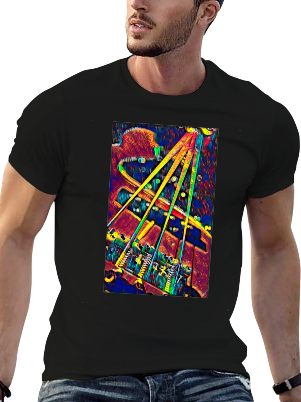 Psychedelic Bass Guitar T-Shirt