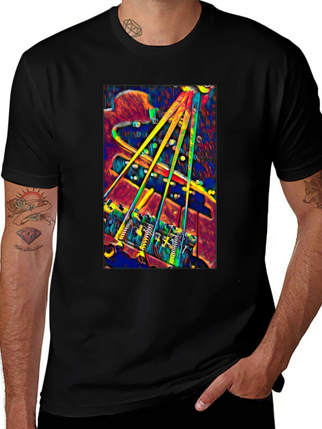 Psychedelic Bass Guitar T-Shirt