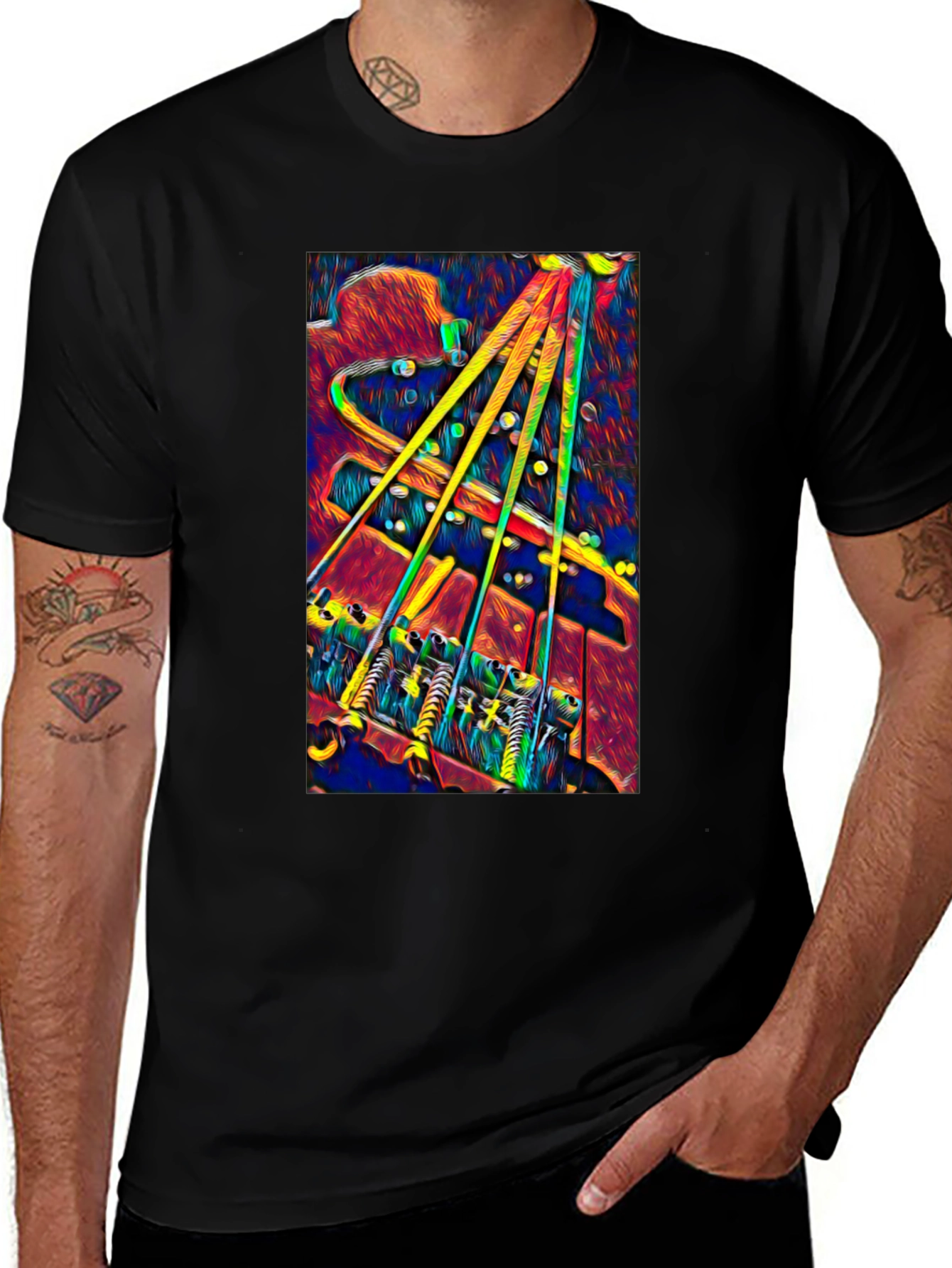 Psychedelic Bass Guitar T-Shirt