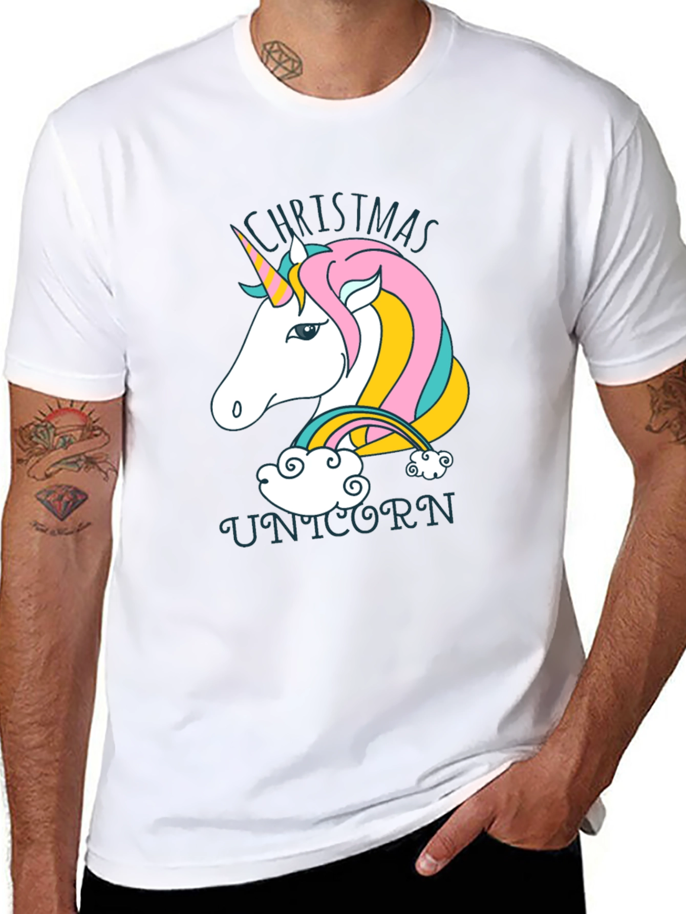 Christmas Unicorn Graphic Tee - Holiday Cheer!