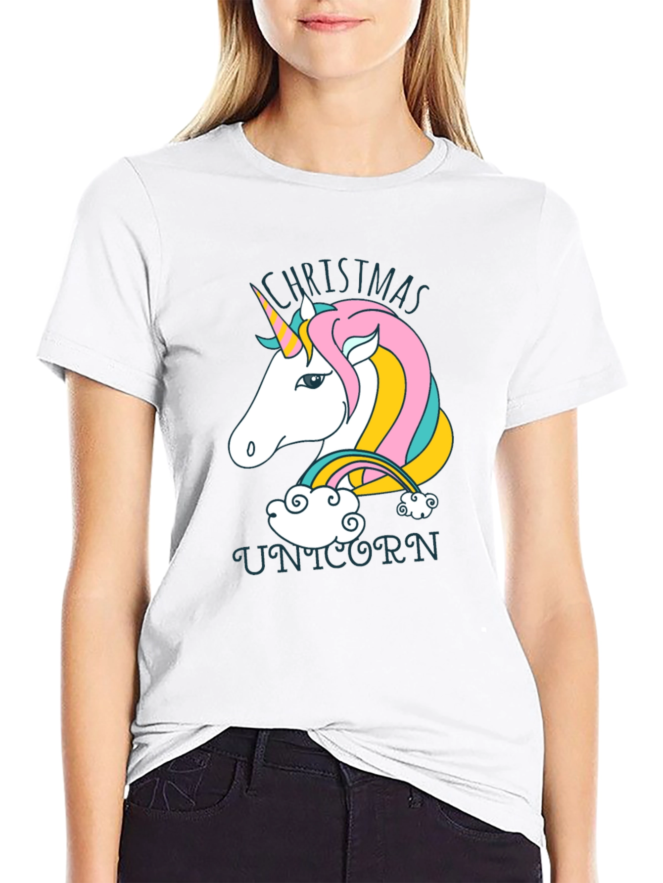 Christmas Unicorn Graphic Tee - Holiday Cheer!