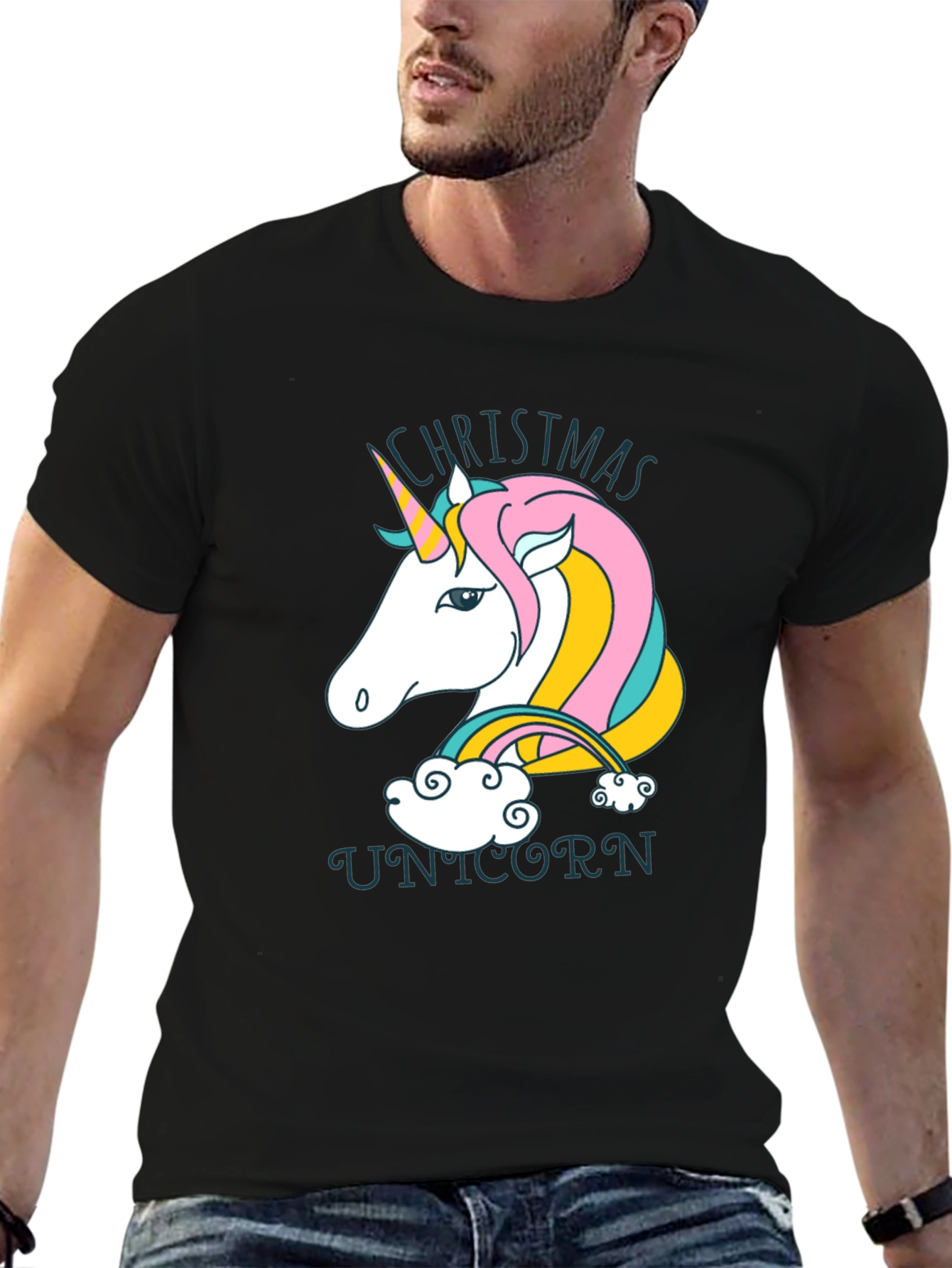Christmas Unicorn Graphic Tee - Holiday Cheer!