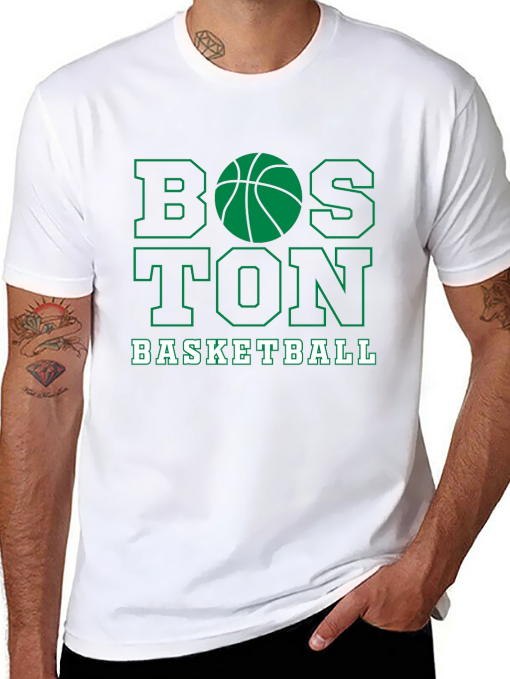 Boston Basketball Graphic Tee - Black