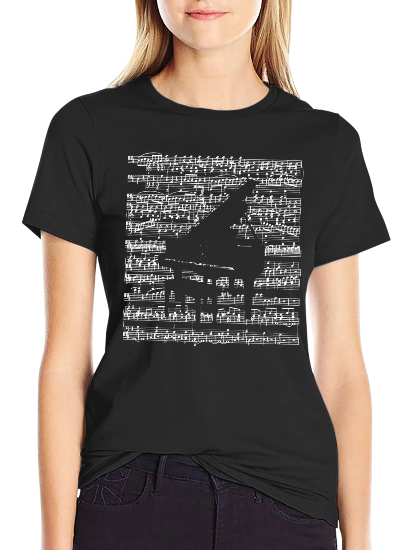 Musical Piano Sheet Music Graphic T-Shirt