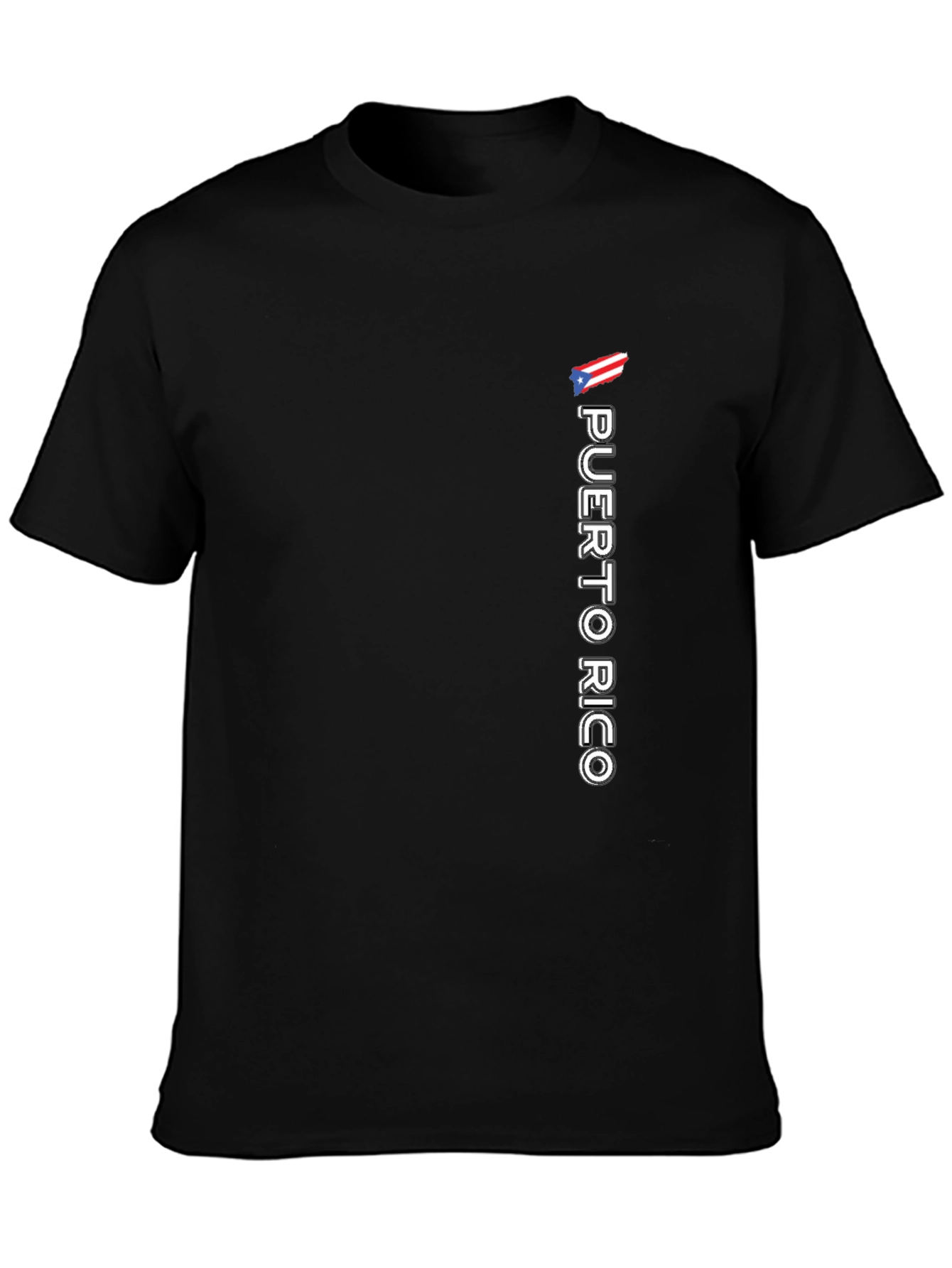 Puerto Rico Flag Graphic Tee - Black Casual Shirt