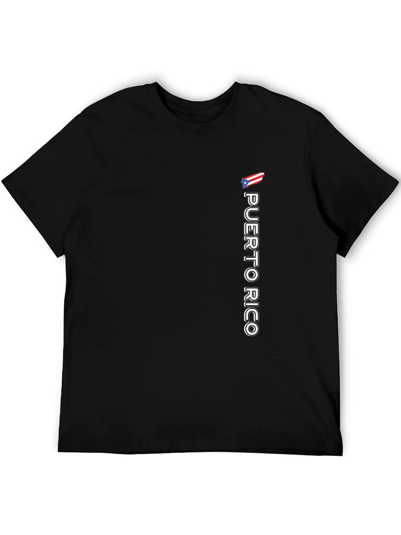 Puerto Rico Flag Graphic Tee - Black Casual Shirt