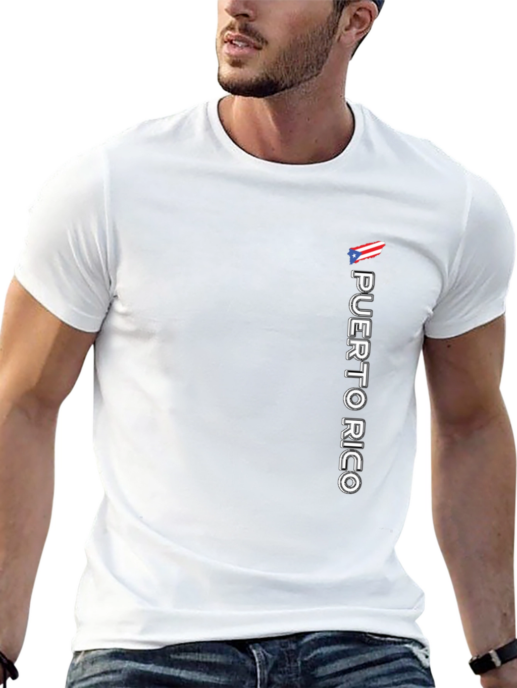 Puerto Rico Flag Graphic Tee - Black Casual Shirt