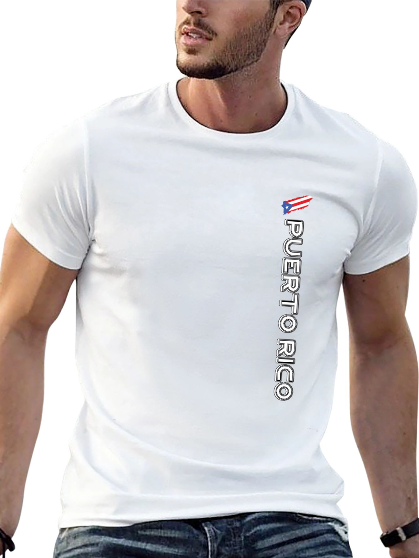 Puerto Rico Flag Graphic Tee - Black Casual Shirt