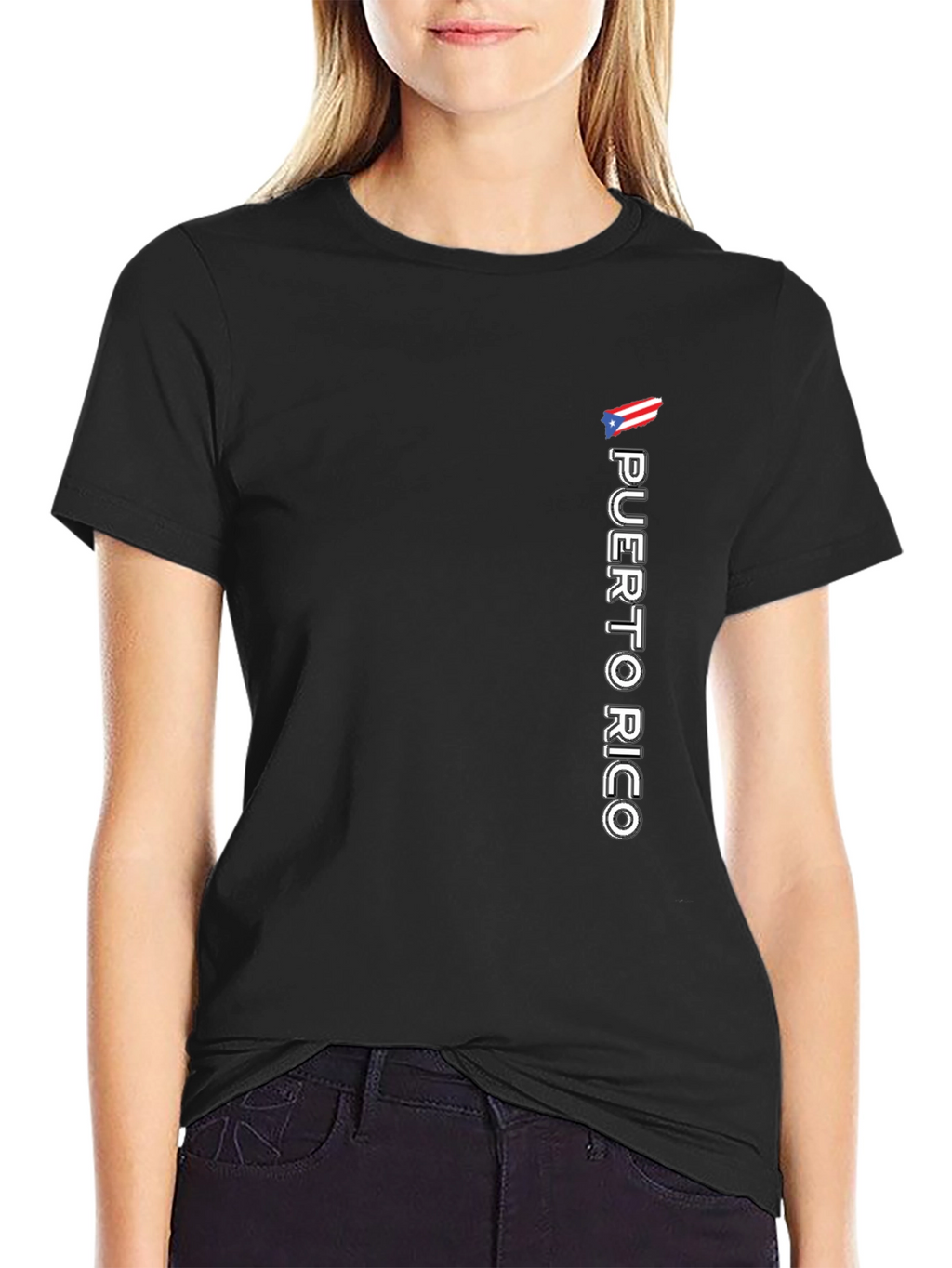 Puerto Rico Flag Graphic Tee - Black Casual Shirt