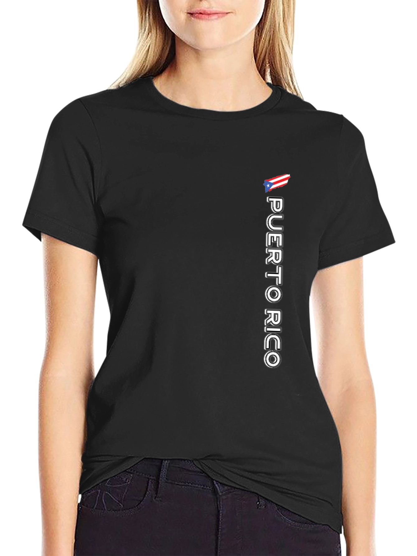 Puerto Rico Flag Graphic Tee - Black Casual Shirt