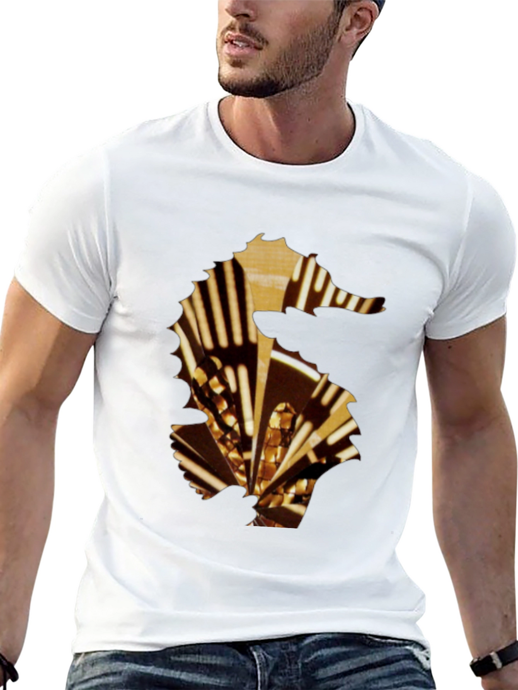 Black Seahorse Graphic Tee - Stylish Mens T-Shirt