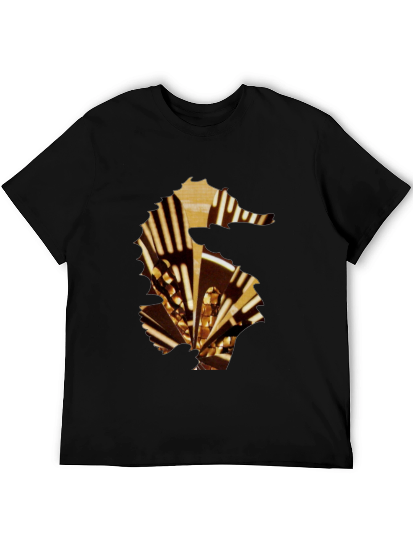 Black Seahorse Graphic Tee - Stylish Mens T-Shirt