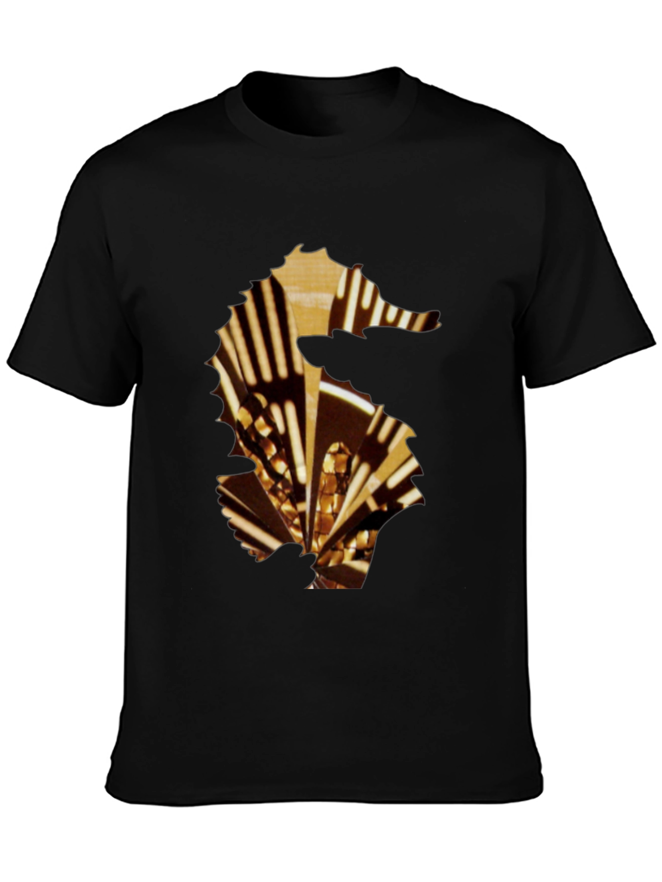 Black Seahorse Graphic Tee - Stylish Mens T-Shirt
