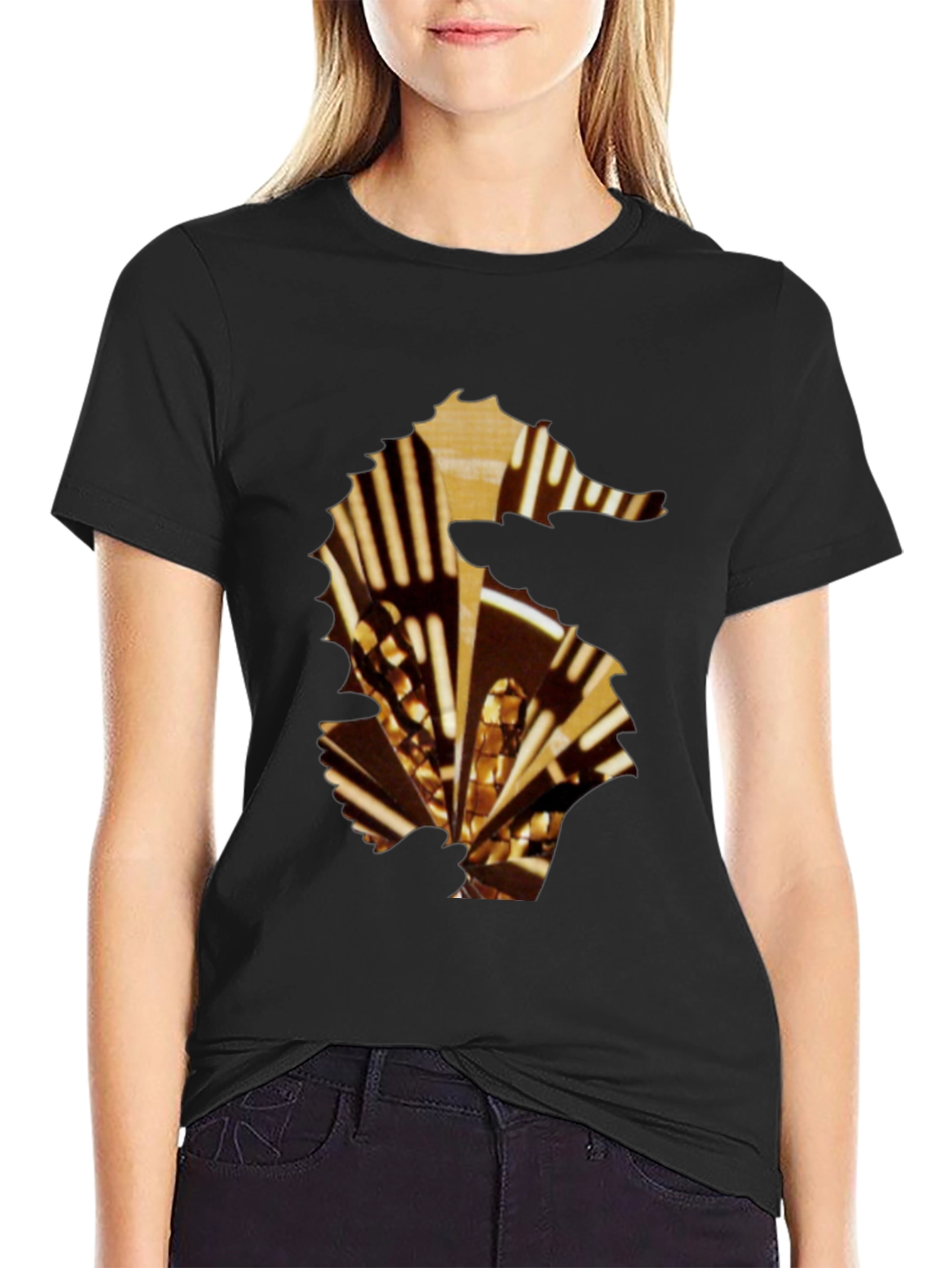 Black Seahorse Graphic Tee - Stylish Mens T-Shirt