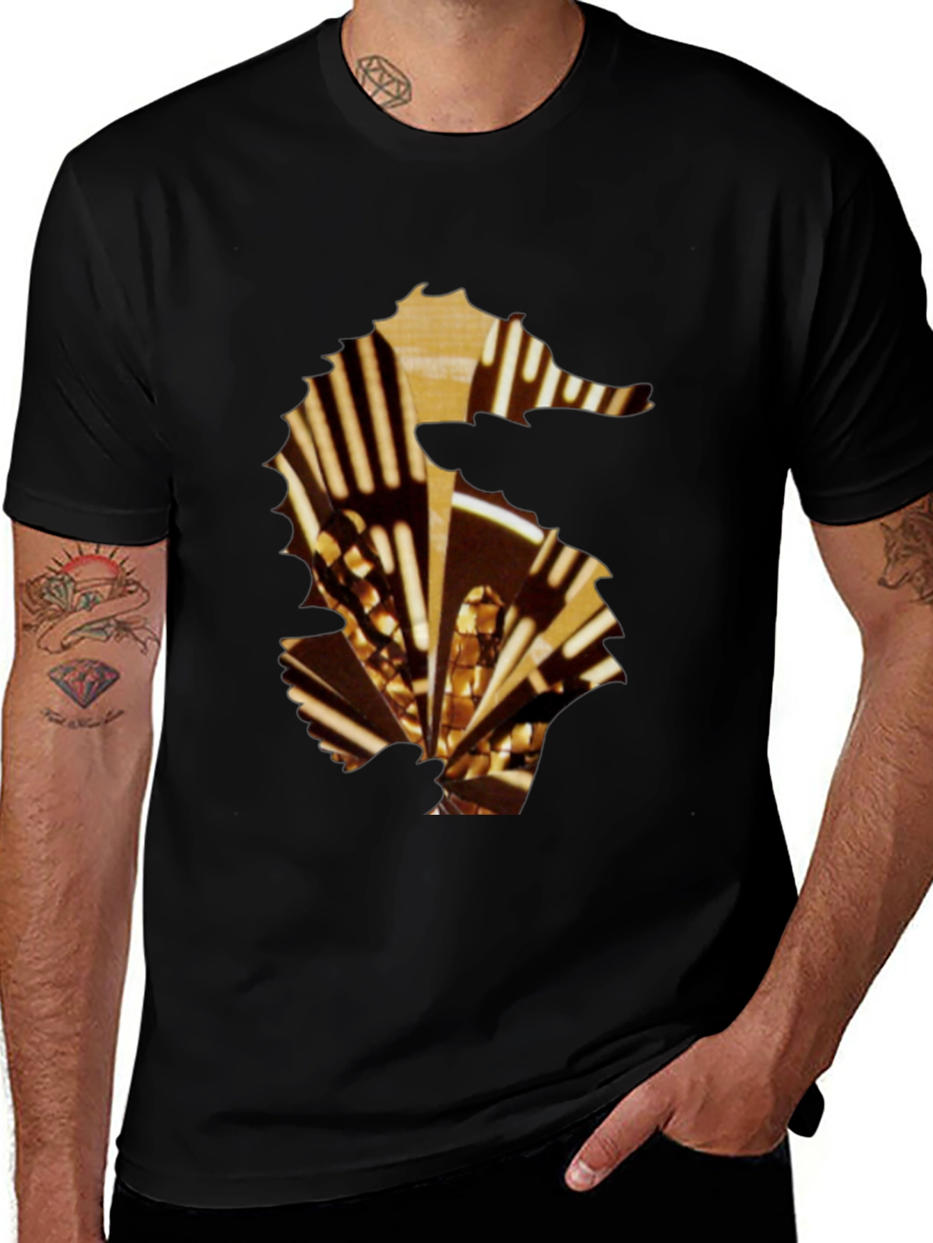 Black Seahorse Graphic Tee - Stylish Mens T-Shirt