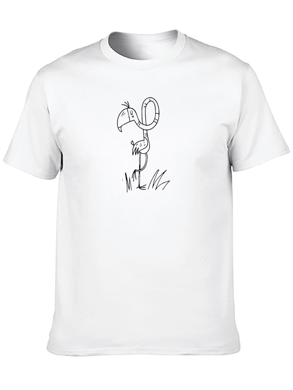 Black T-Shirt with Flamingo Graphic Tee