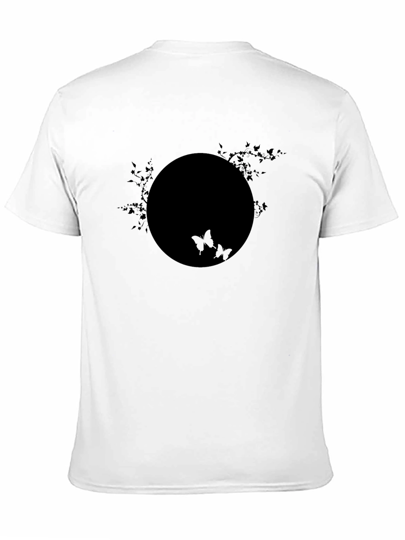 Black Butterfly Circle Graphic Tee