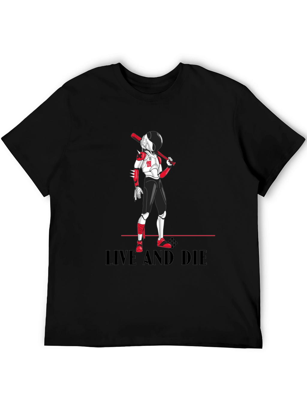 Edgy Anime Baseball T-Shirt: Live and Die