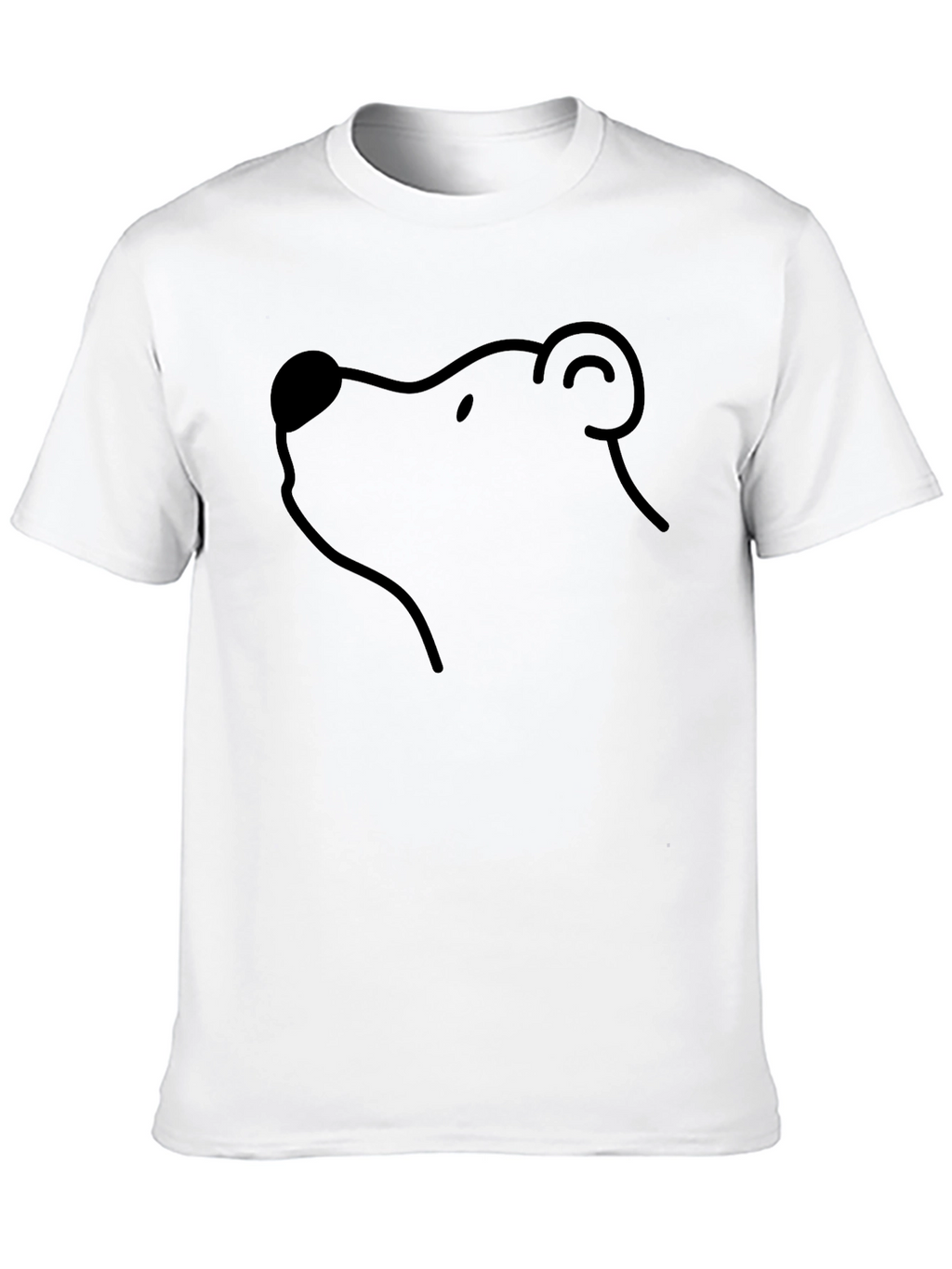 Bear Outline T-Shirt - Minimalist Black Tee