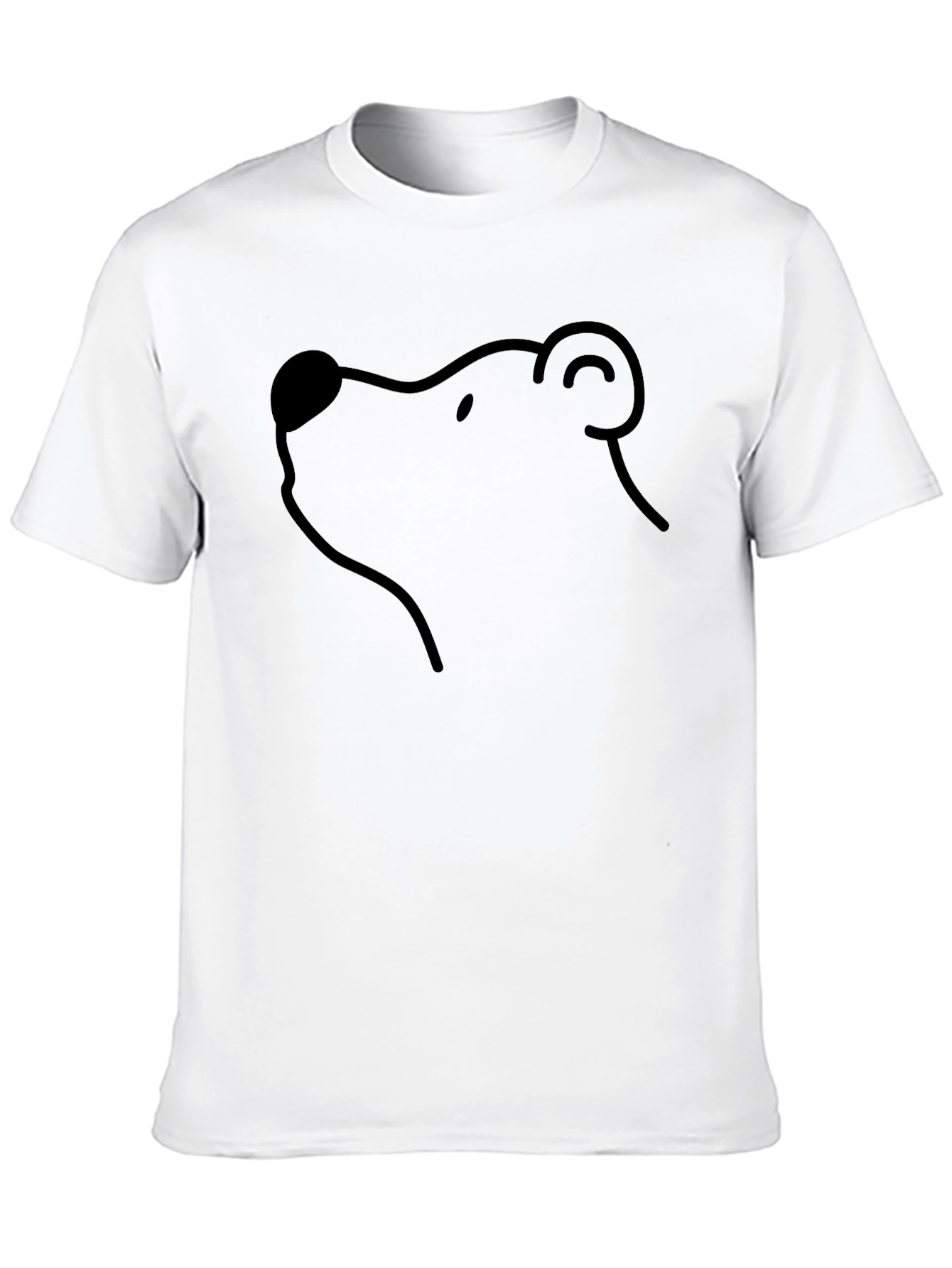 Bear Outline T-Shirt - Minimalist Black Tee