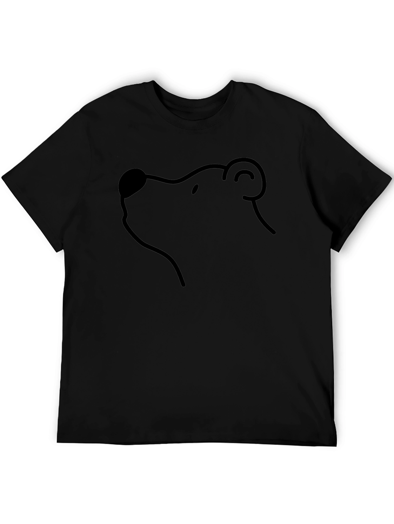 Bear Outline T-Shirt - Minimalist Black Tee