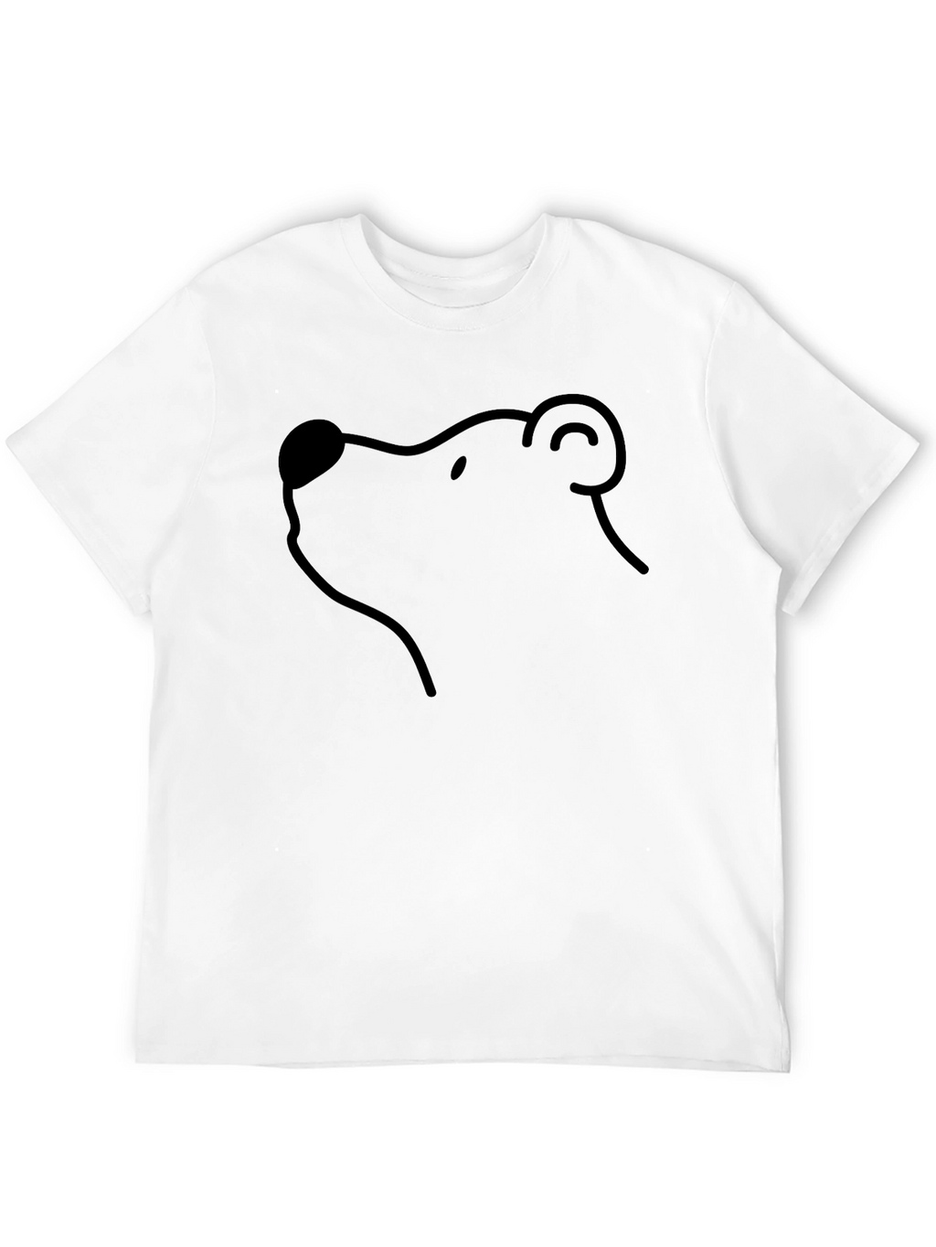 Bear Outline T-Shirt - Minimalist Black Tee