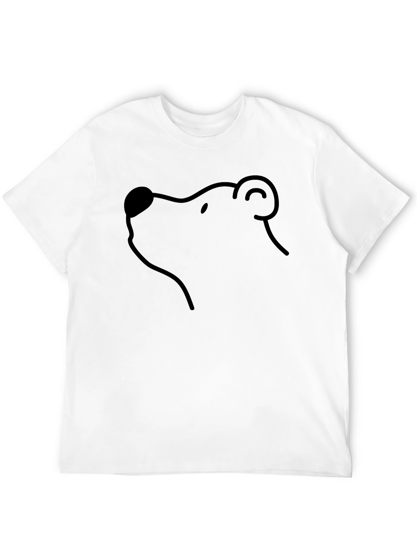 Bear Outline T-Shirt - Minimalist Black Tee