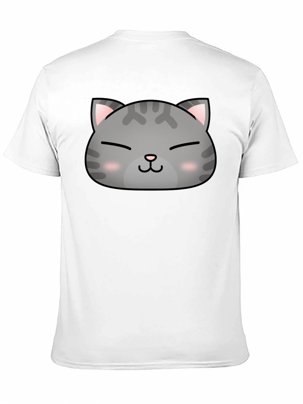 Cute Cat Face Graphic Print Black T-Shirt