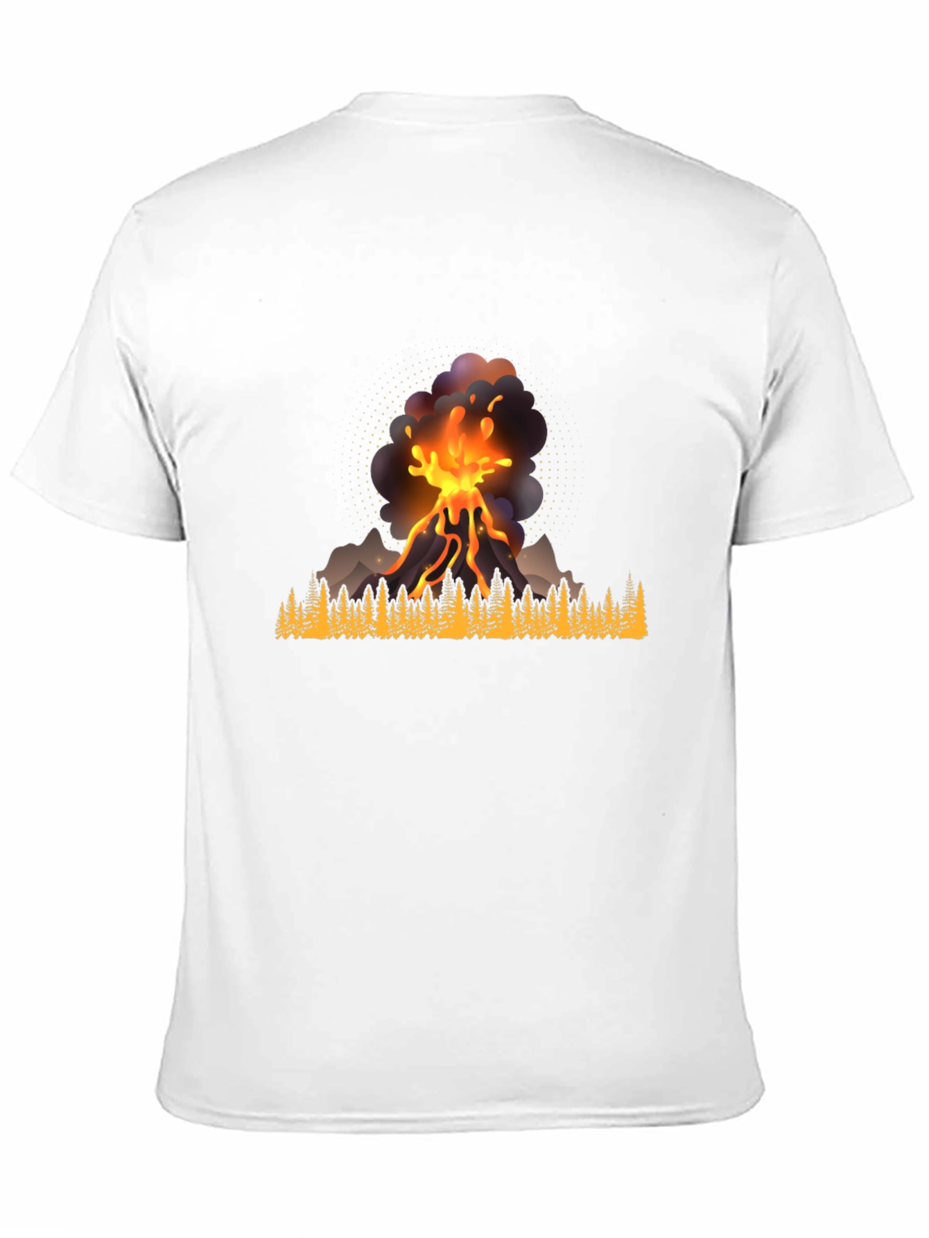Volcano Eruption Graphic Tee - Black Casual Shirt