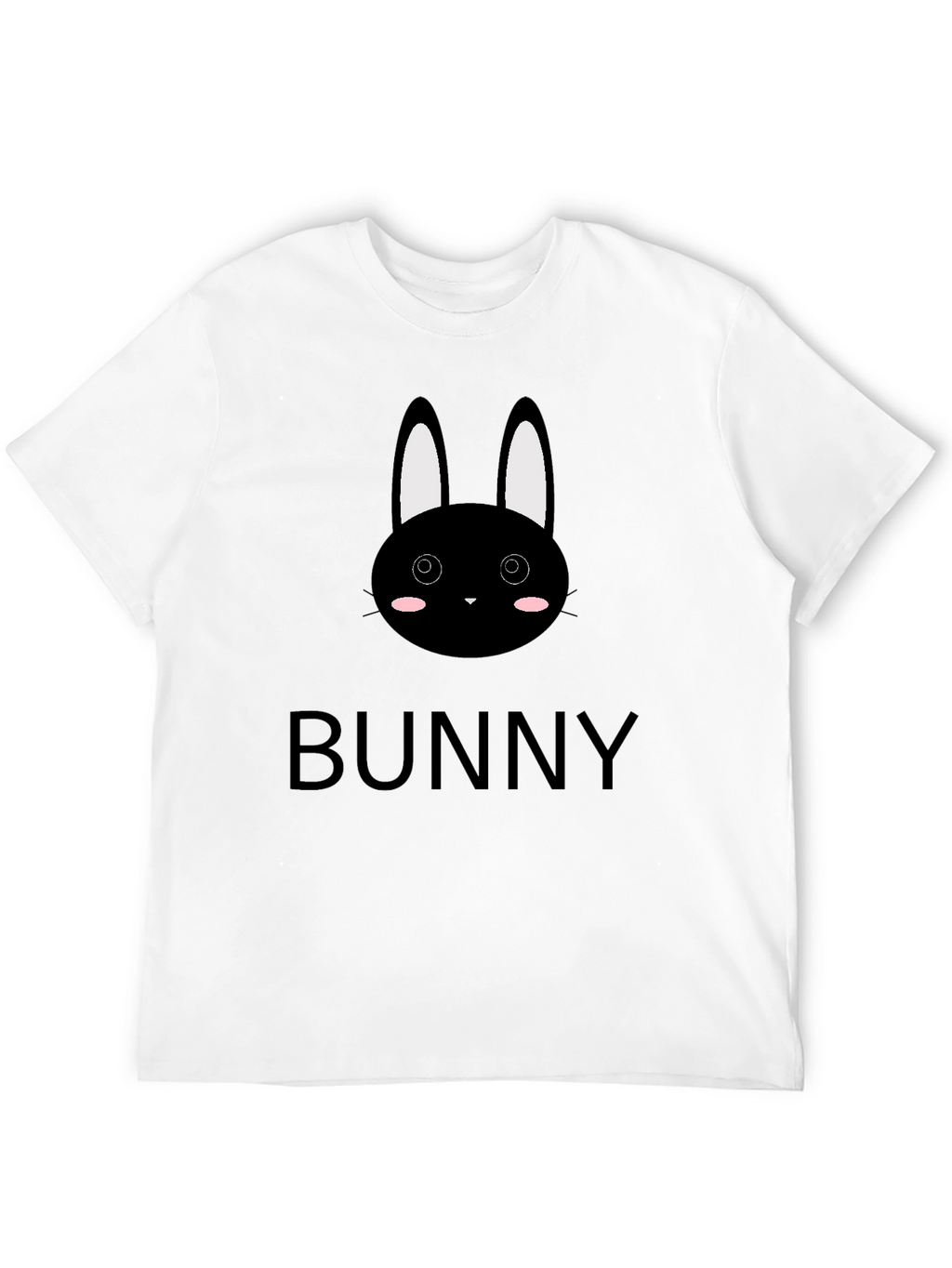 Cute Bunny Graphic Black T-Shirt