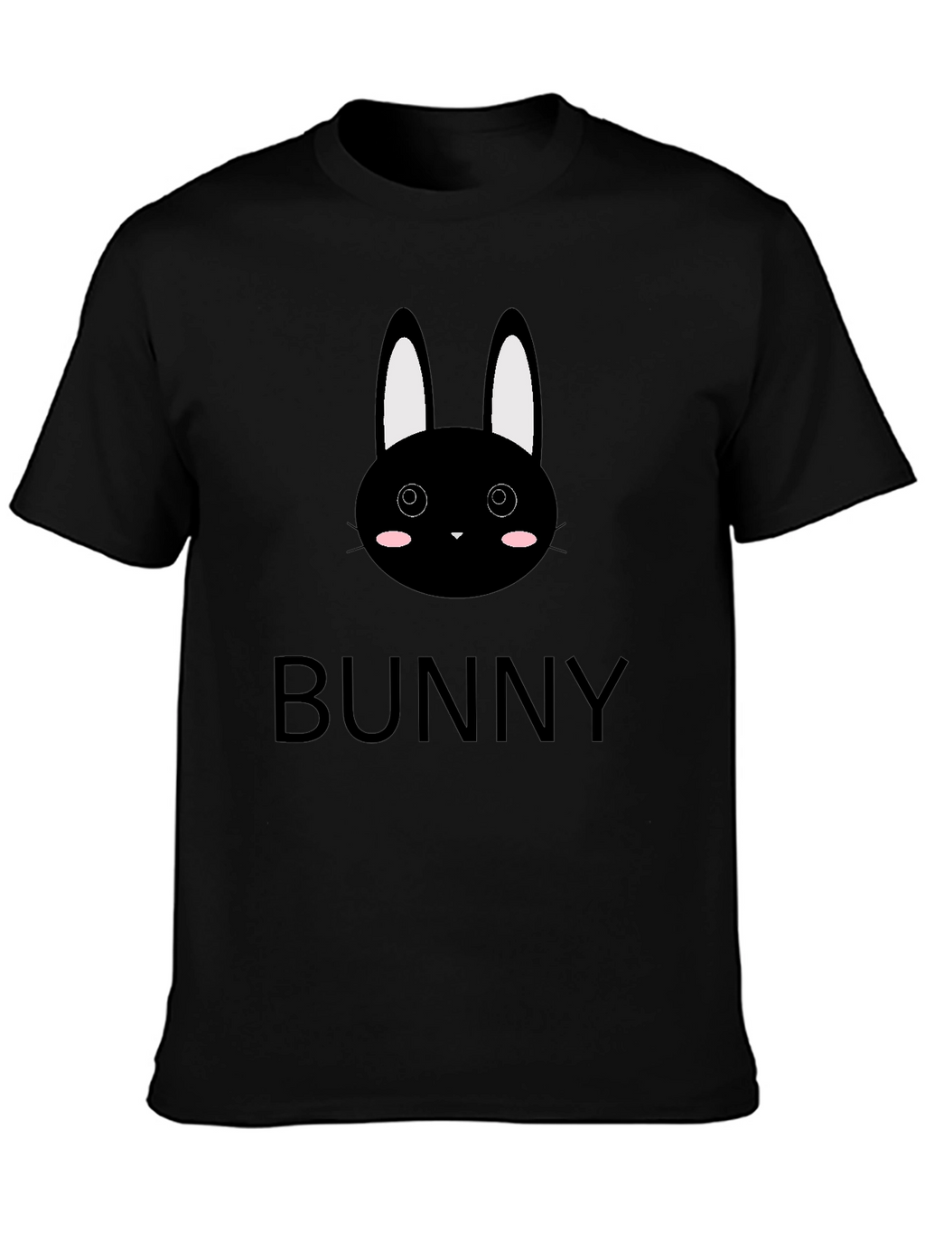 Cute Bunny Graphic Black T-Shirt
