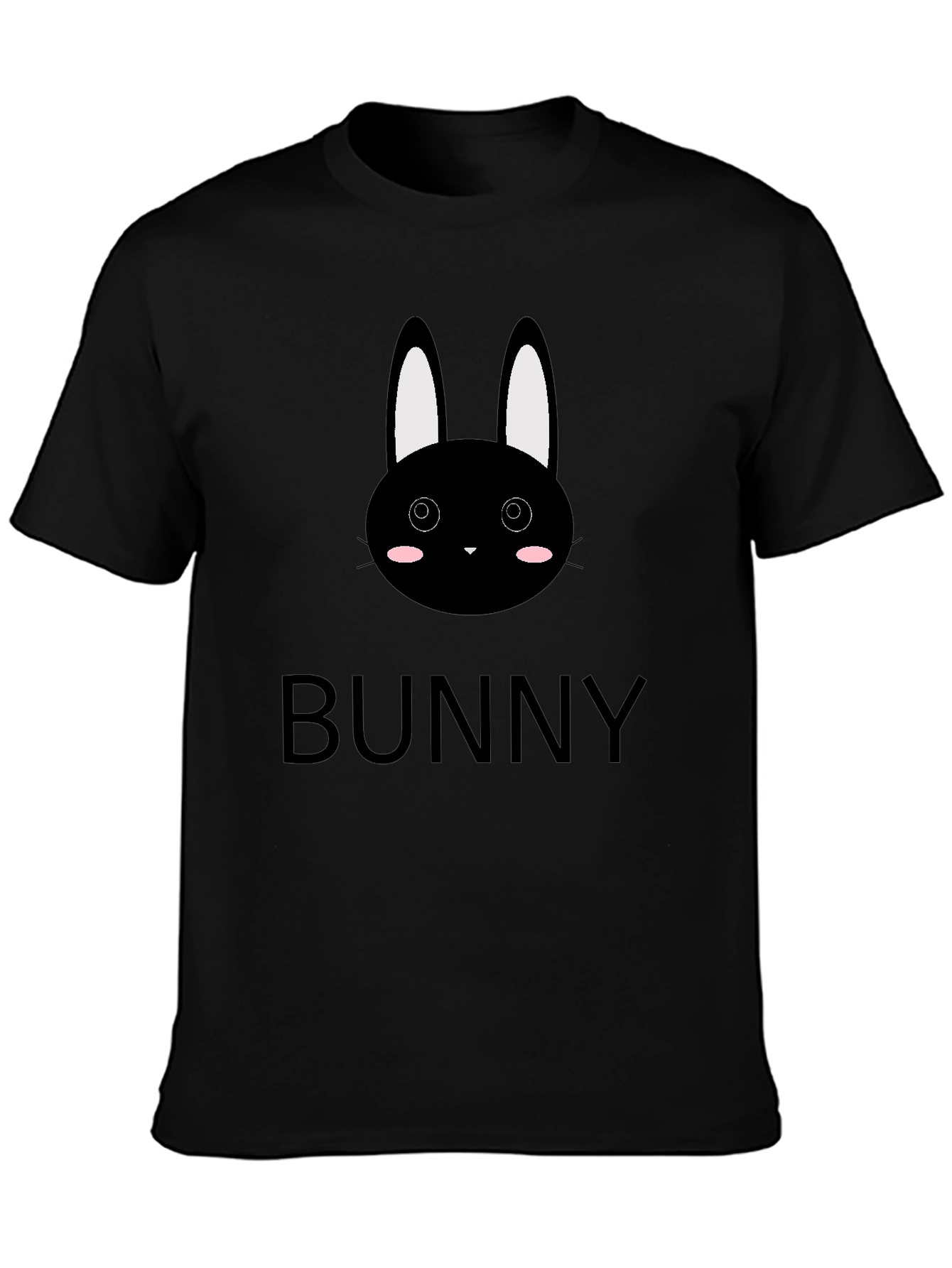 Cute Bunny Graphic Black T-Shirt