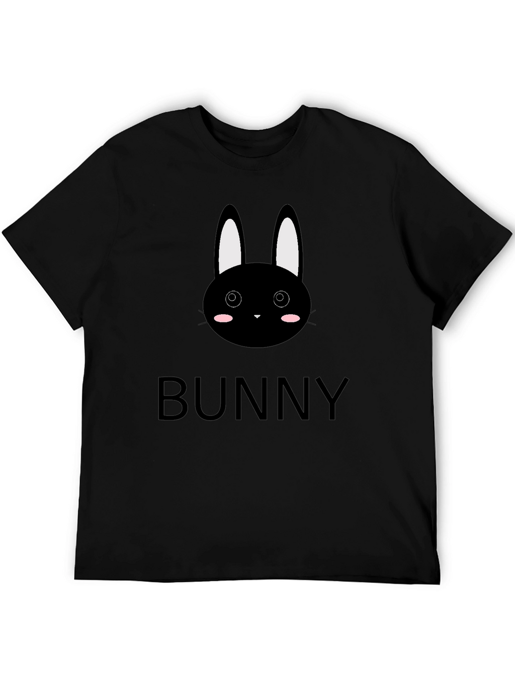 Cute Bunny Graphic Black T-Shirt