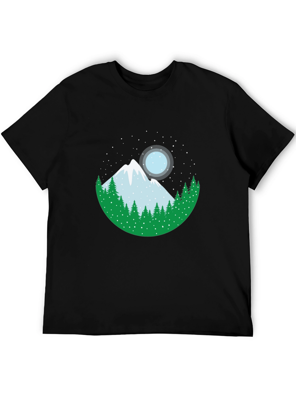 Mountain & Moon Graphic Tee - Black