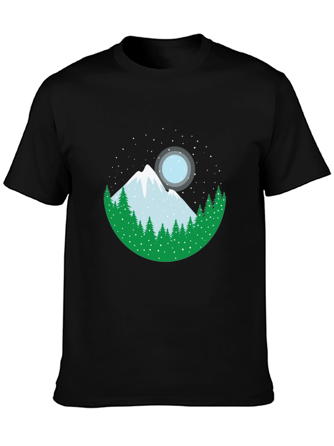 Mountain & Moon Graphic Tee - Black