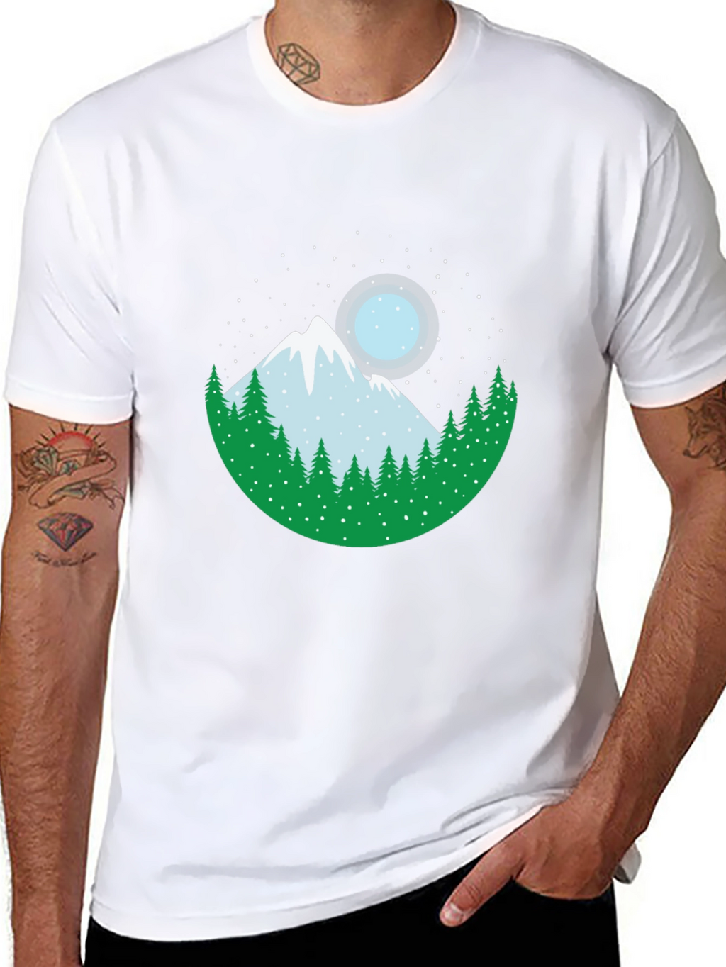 Mountain & Moon Graphic Tee - Black