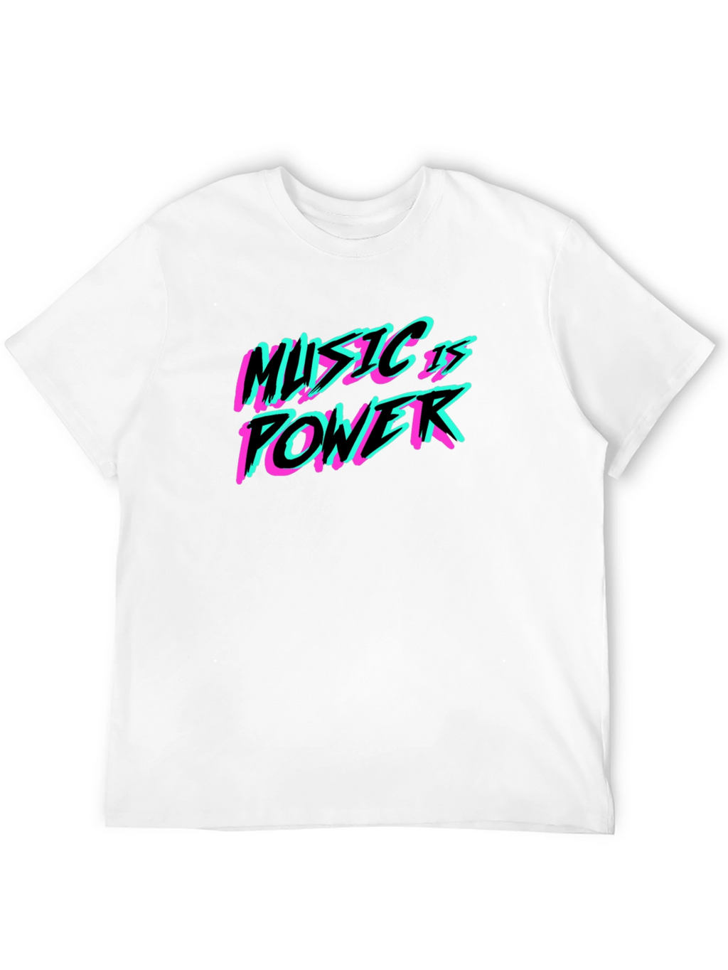 Music is Power T-Shirt - Black Crew Neck Tee