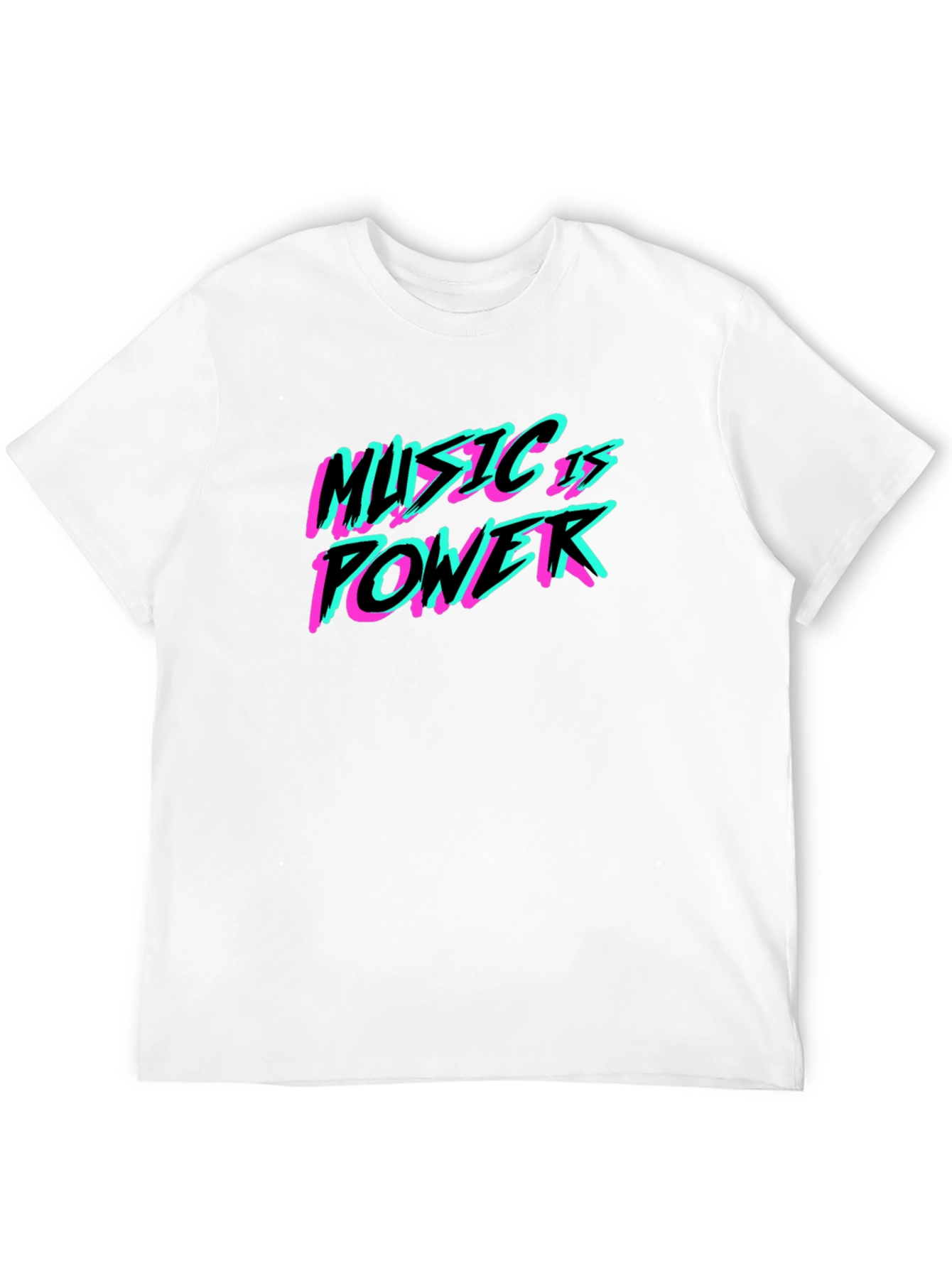 Music is Power T-Shirt - Black Crew Neck Tee